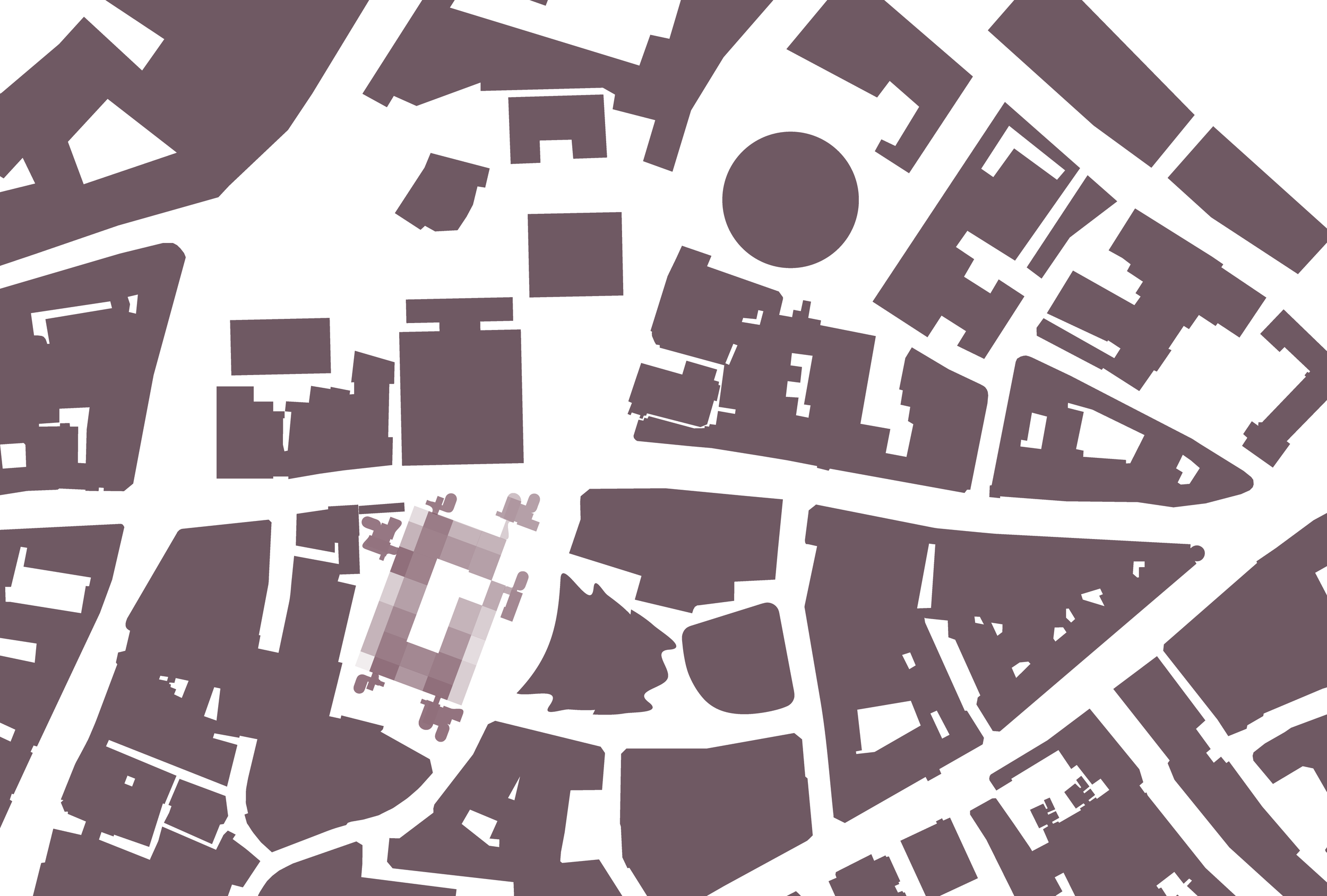Figure-ground site plan showing Lloyds' footprint in the surrounding urban fabric
